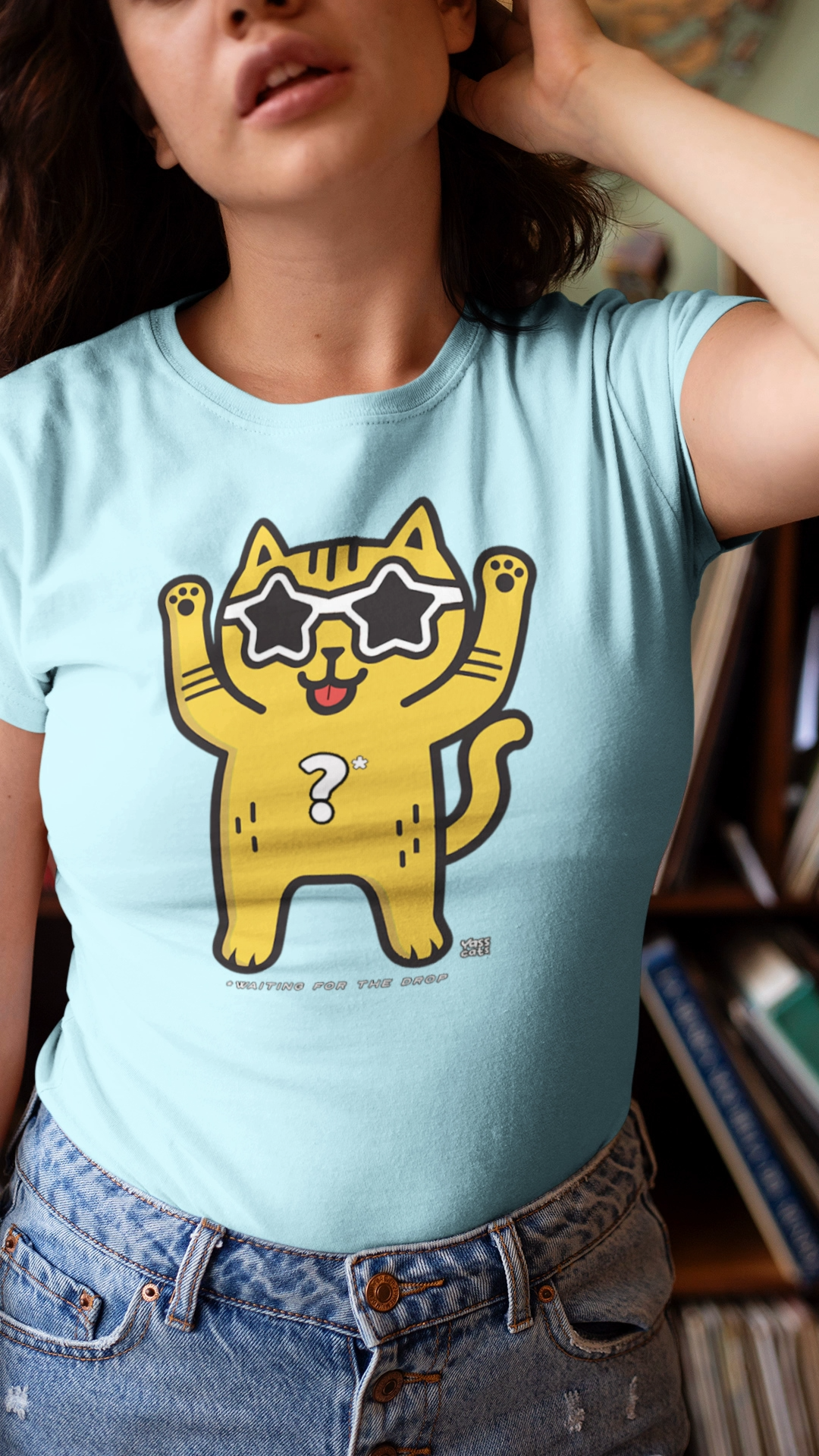 Yass Cats - Yellow Hello - T-shirt à manches courtes pour femme