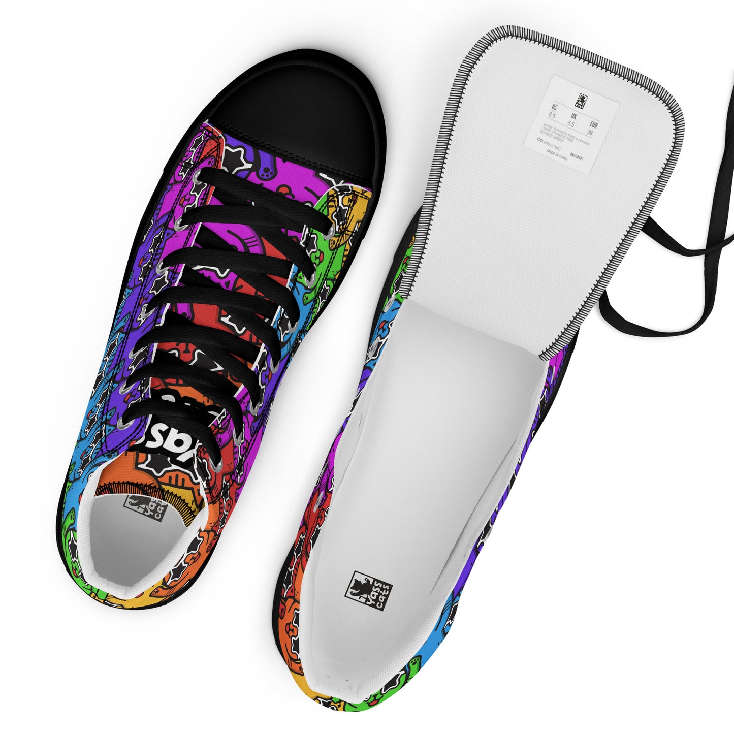 Yass Cats - Rainbow warrior - Men’s high top skater shoes