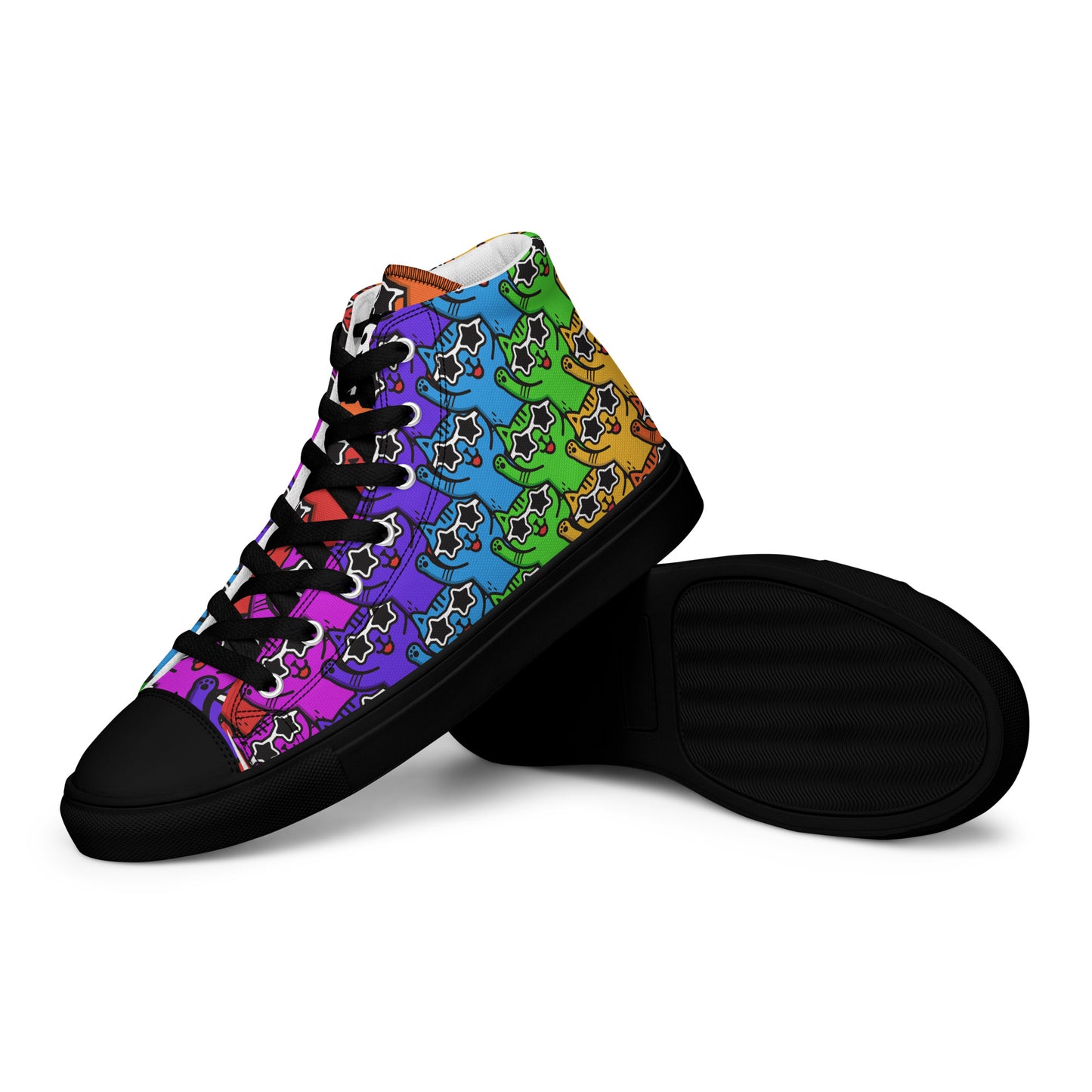 Yass Cats - Rainbow warrior - Men’s high top skater shoes