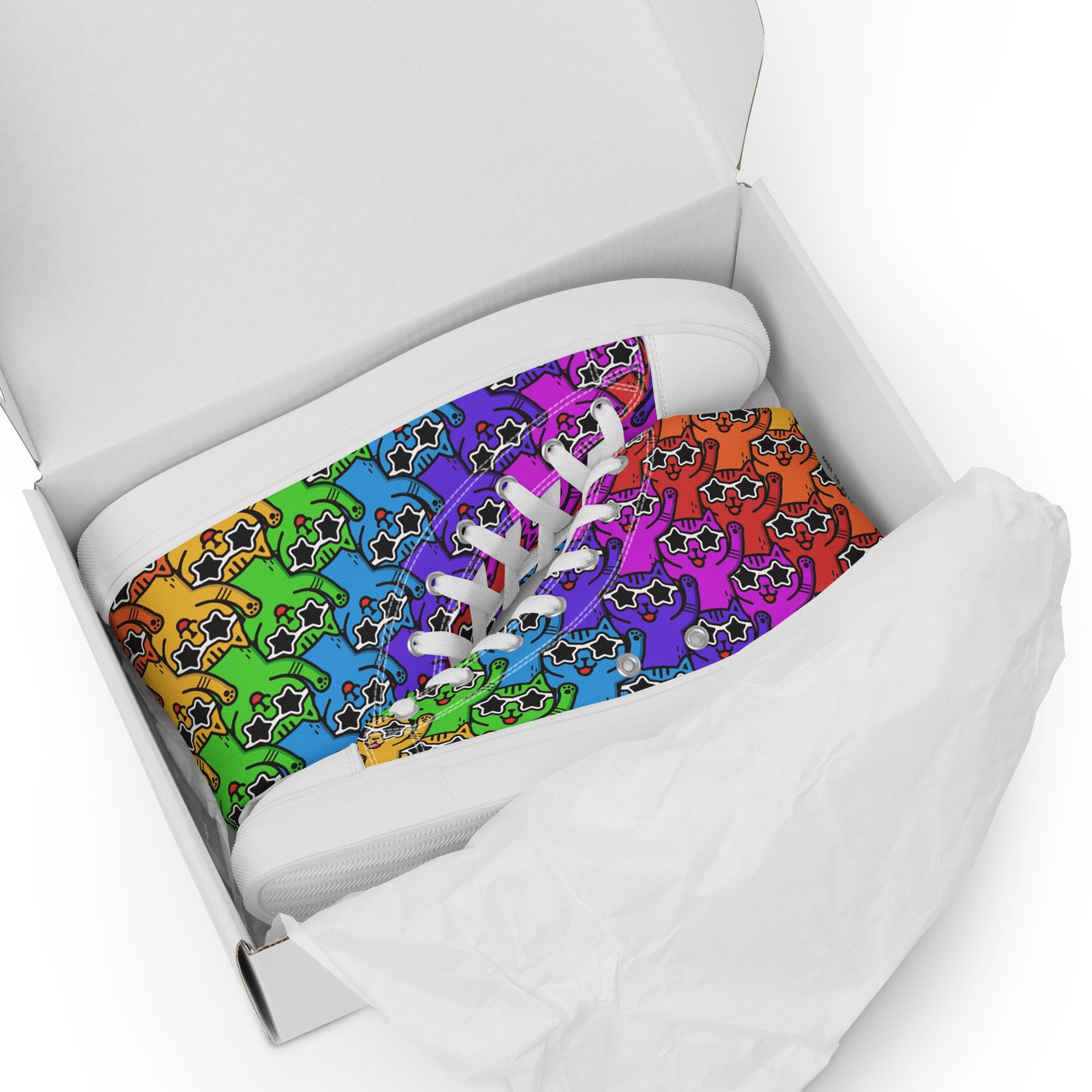 Yass Cats - Rainbow warrior - Men’s high top skater shoes