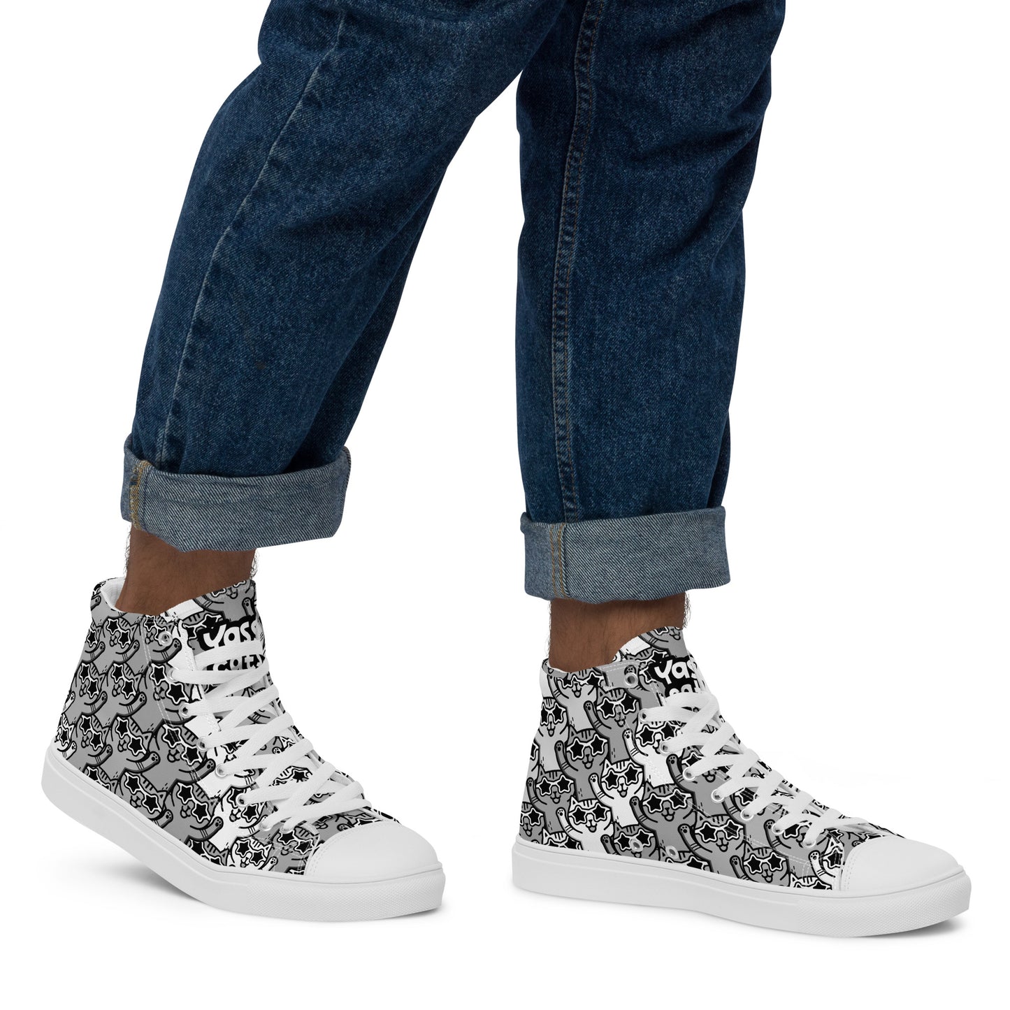 Yass Cats - Grey - Men’s high top canvas shoes