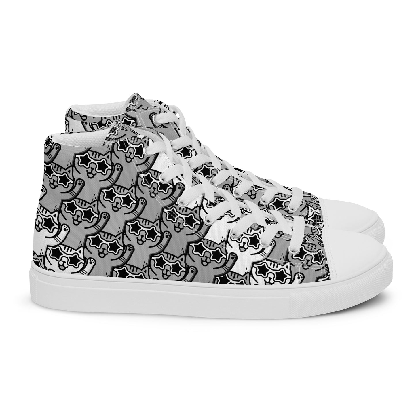 Yass Cats - Grey - Men’s high top canvas shoes