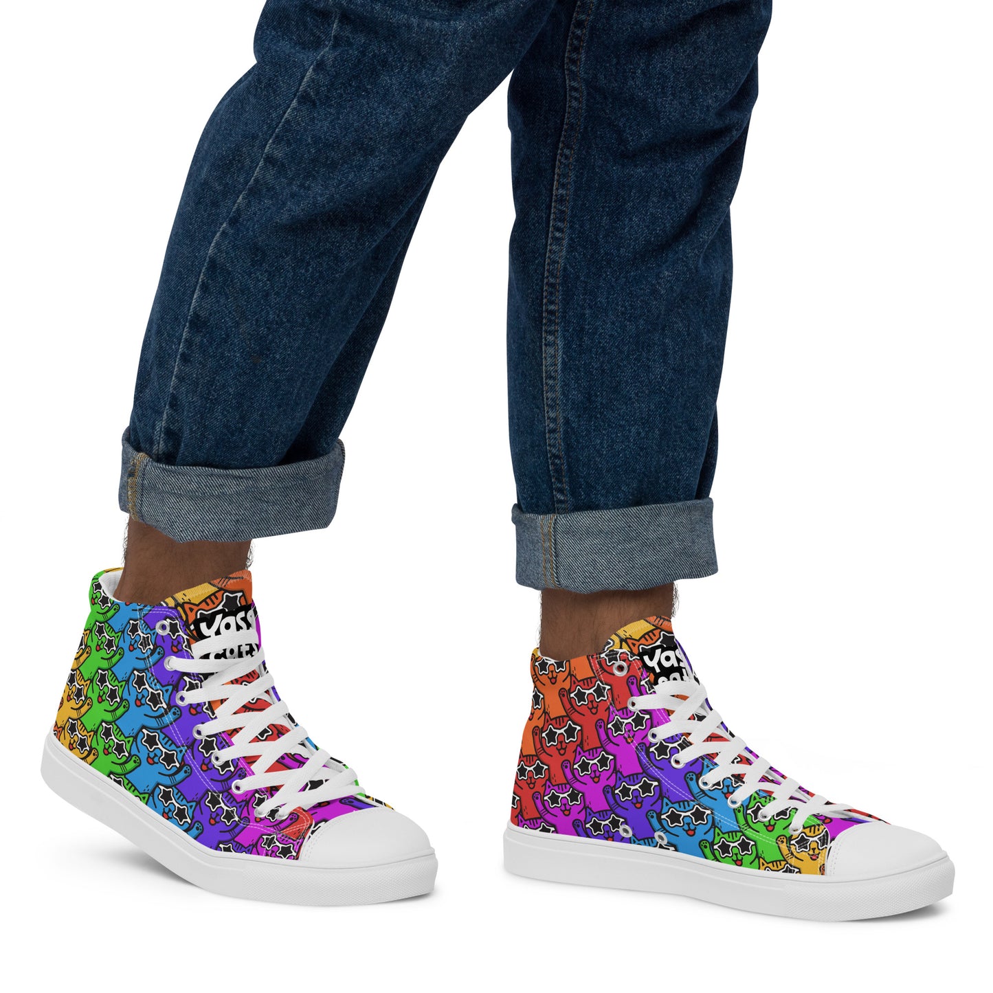 Yass Cats - Rainbow warrior - Men’s high top skater shoes