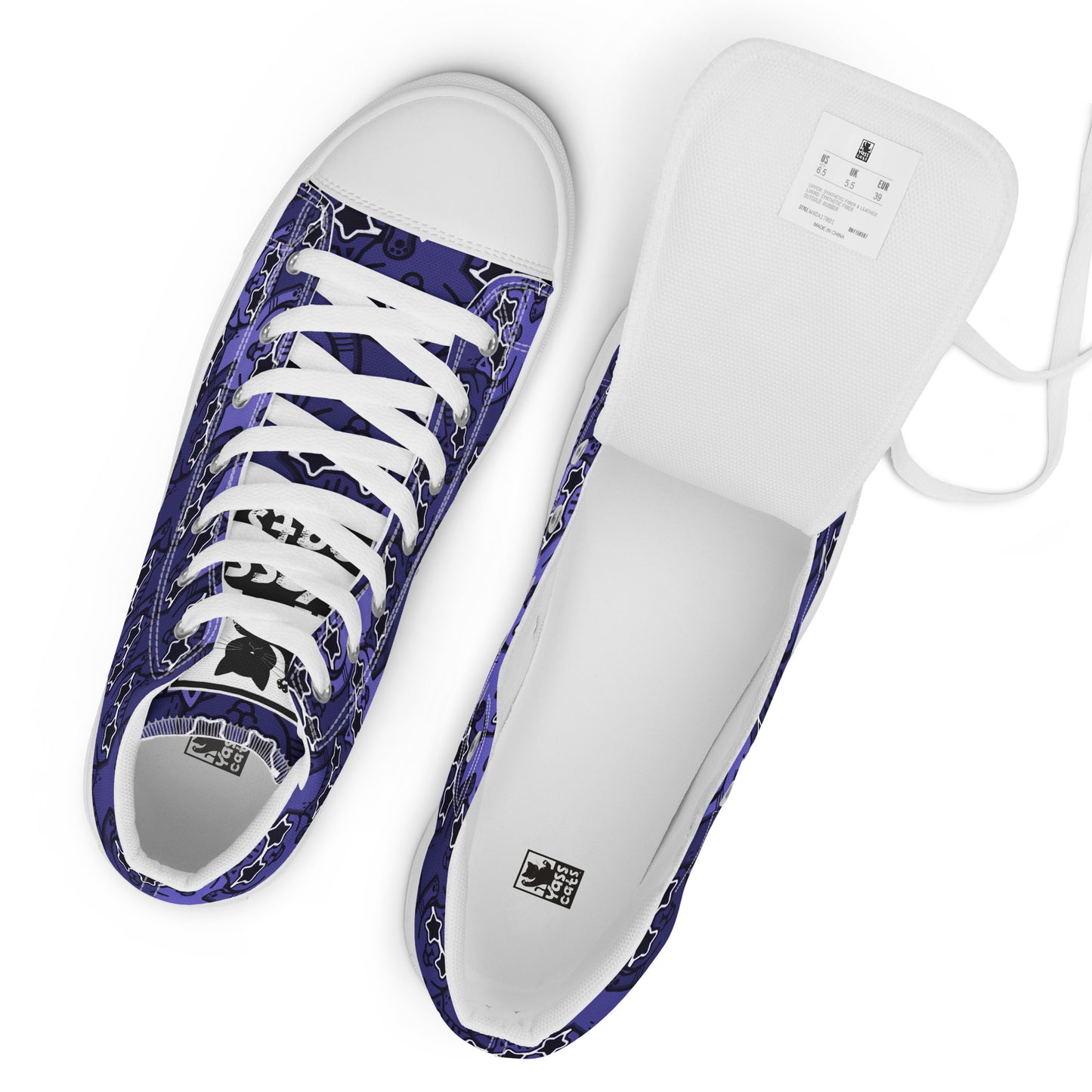 Yass Cats - Indigo - Women’s high top skate sneakers