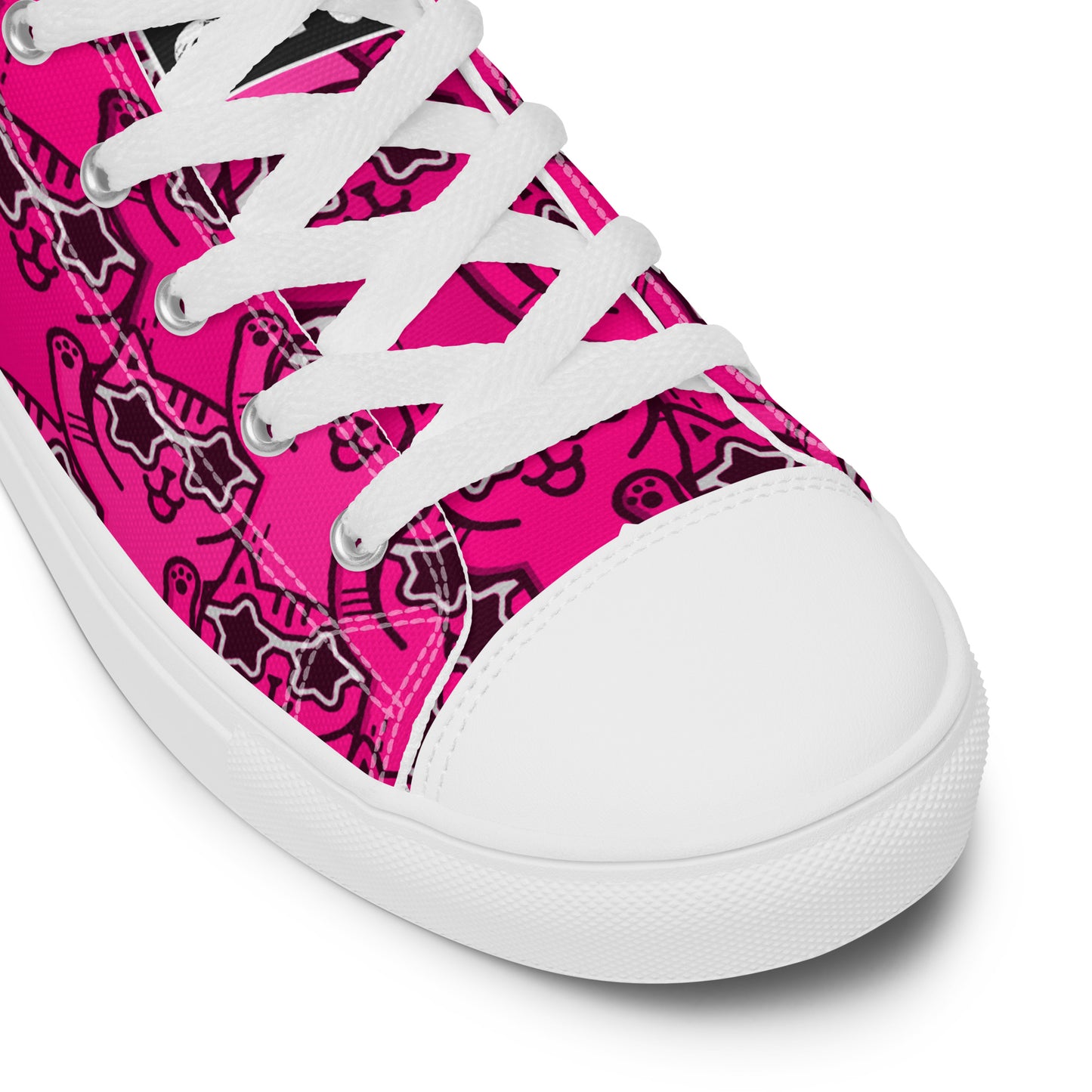 YASS CATS - PINK RAINBOW - Women’s high top canvas shoes