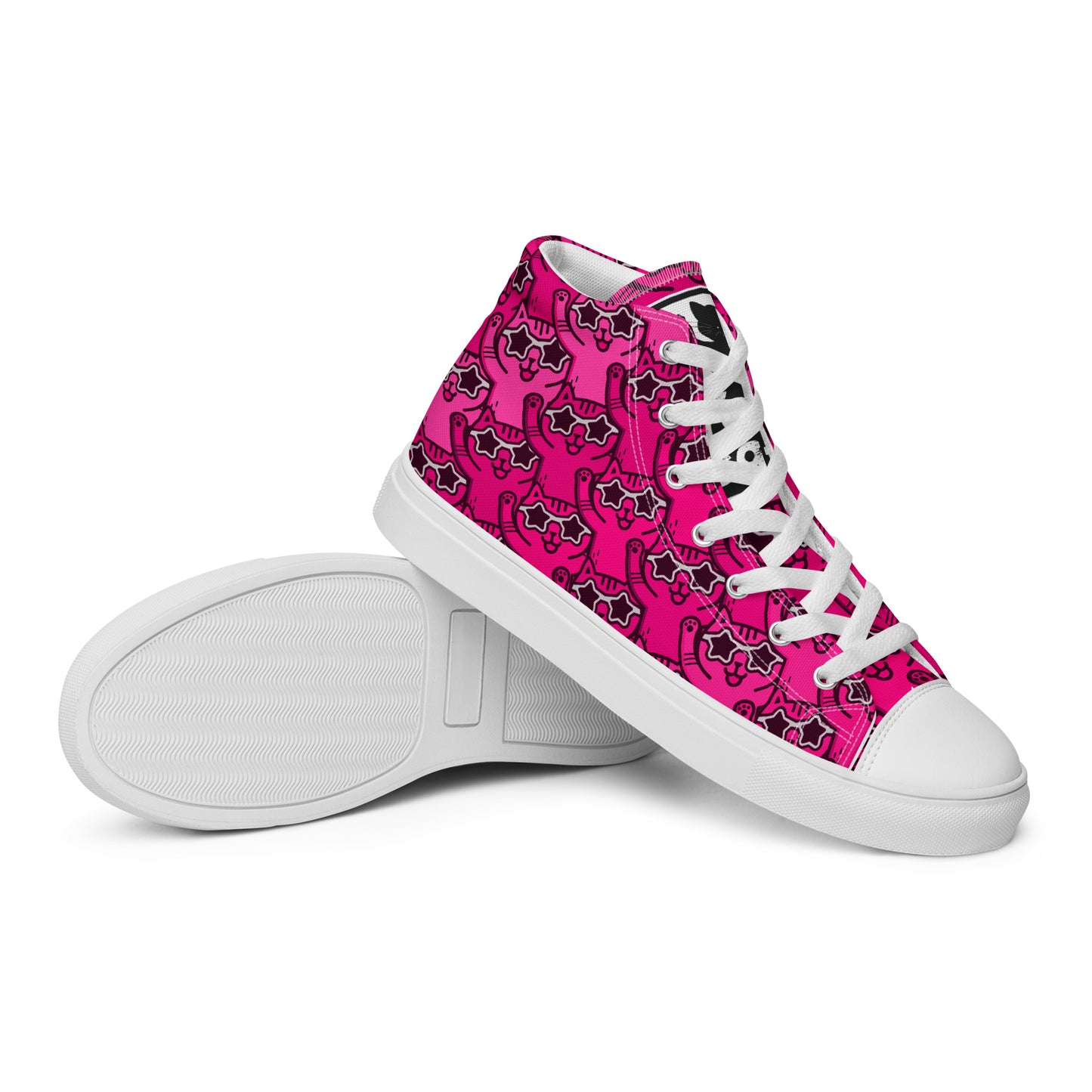 YASS CATS - PINK RAINBOW - Women’s high top canvas shoes