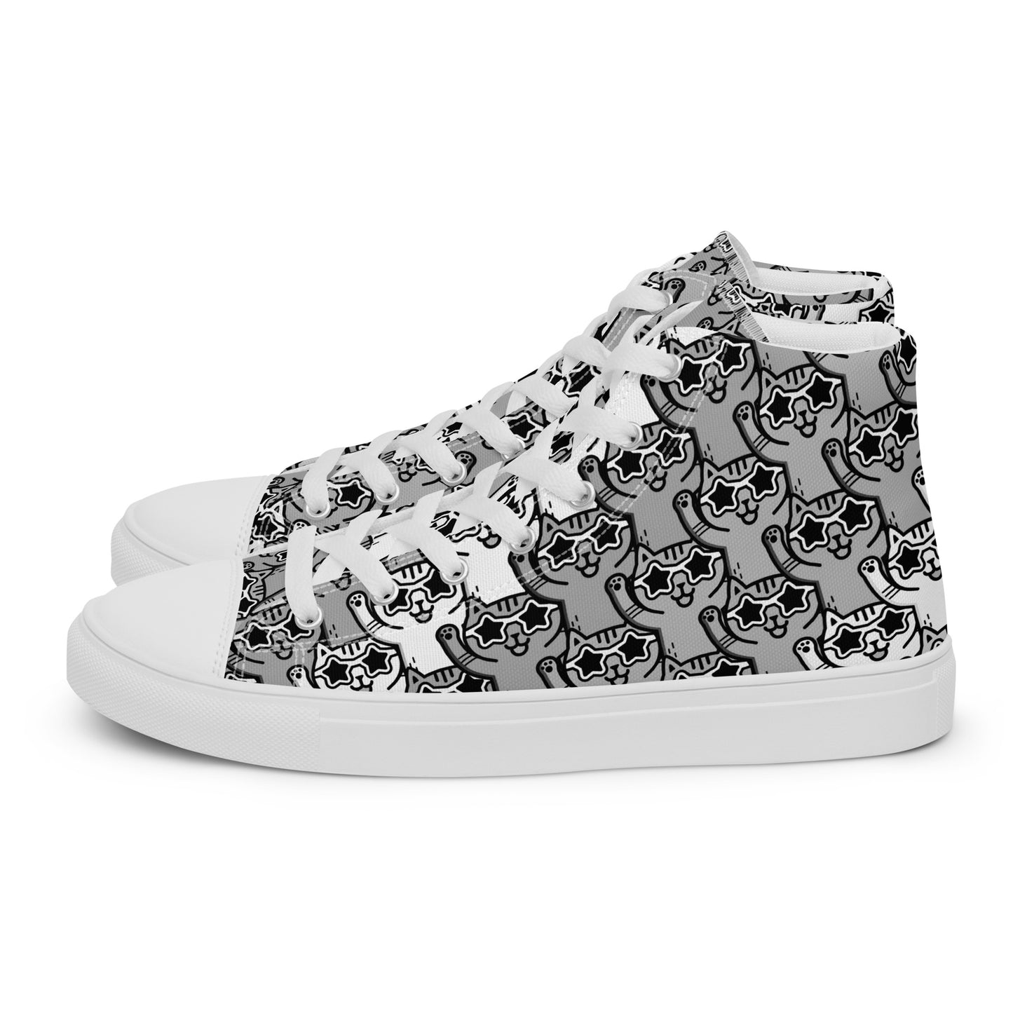 Yass Cats - Grey - Men’s high top canvas shoes