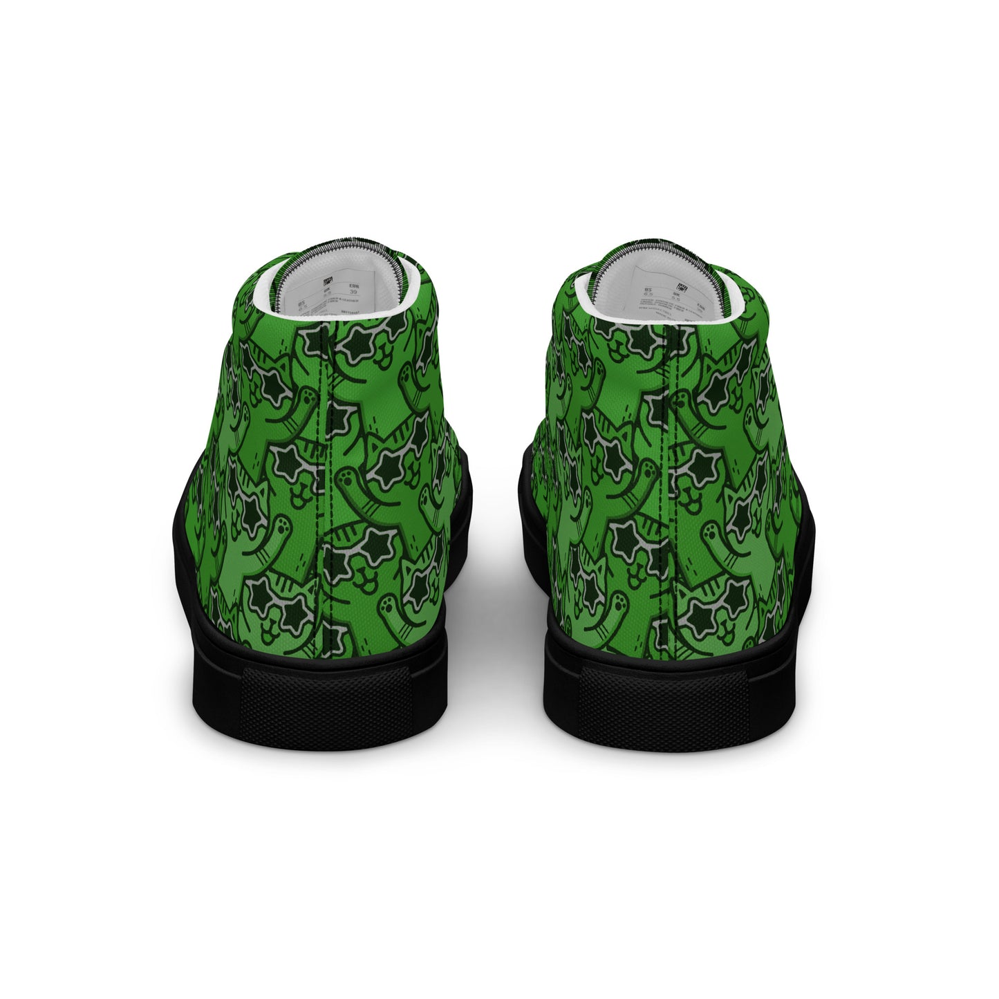 YASS CATS - GREEN RAINBOW - Women’s high top canvas shoes