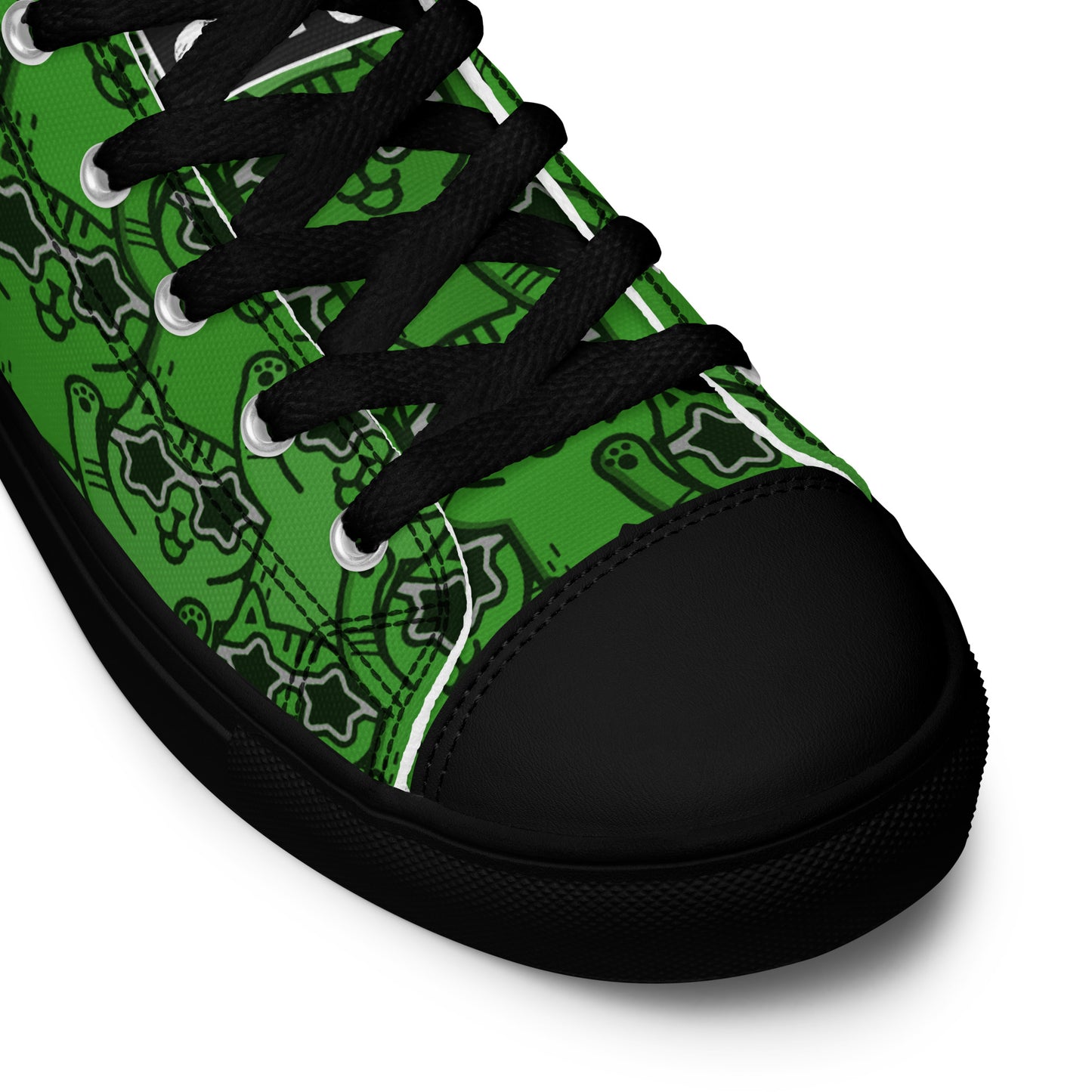 YASS CATS - GREEN RAINBOW - Women’s high top canvas shoes