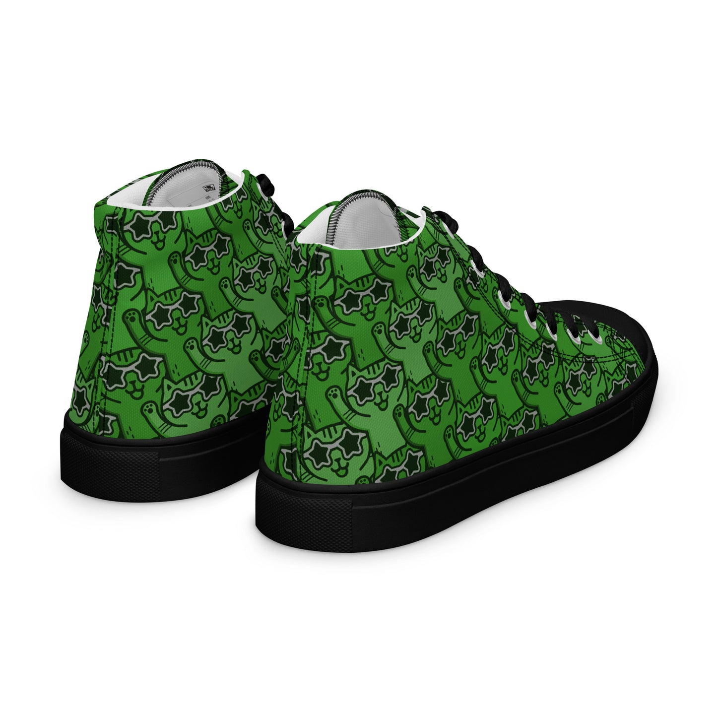 YASS CATS - GREEN RAINBOW - Women’s high top canvas shoes