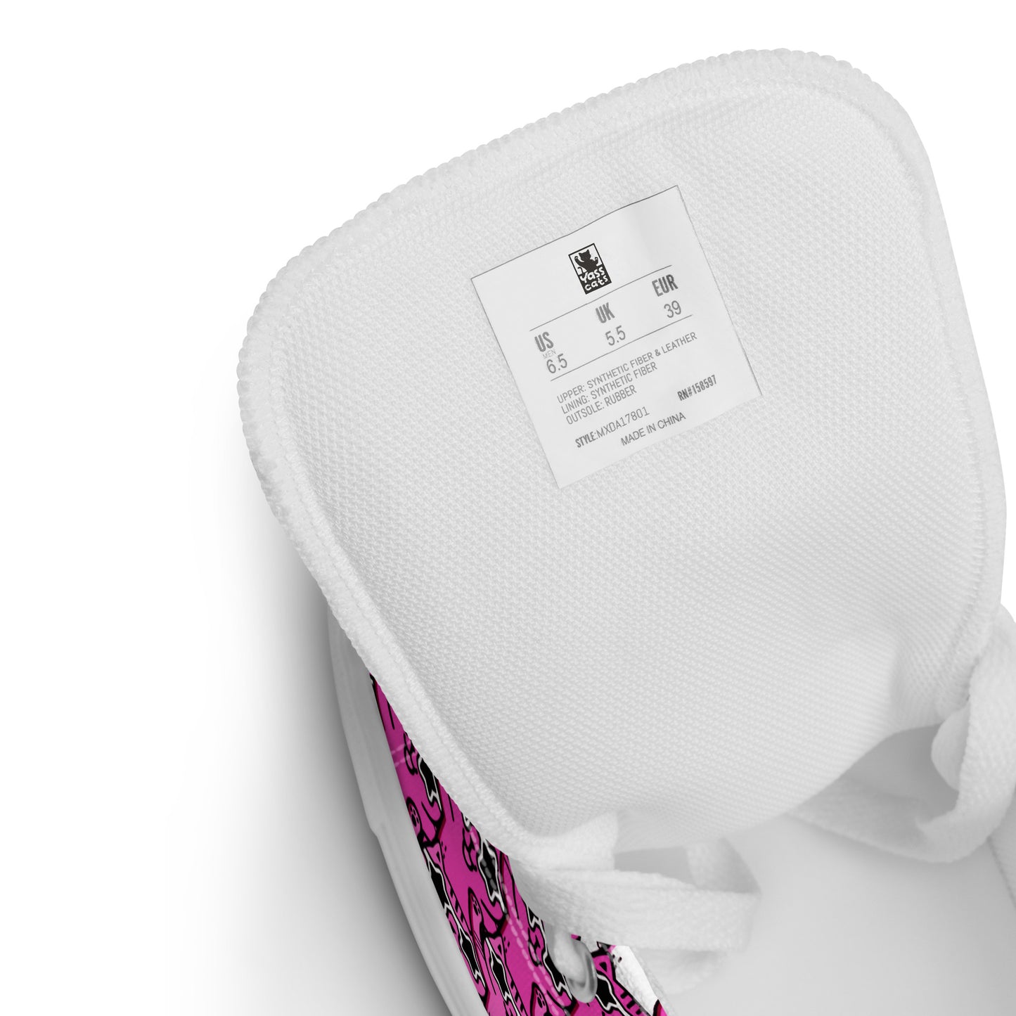 Yass Cats - Cute-Pink-Kitty - Women’s high top canvas shoes