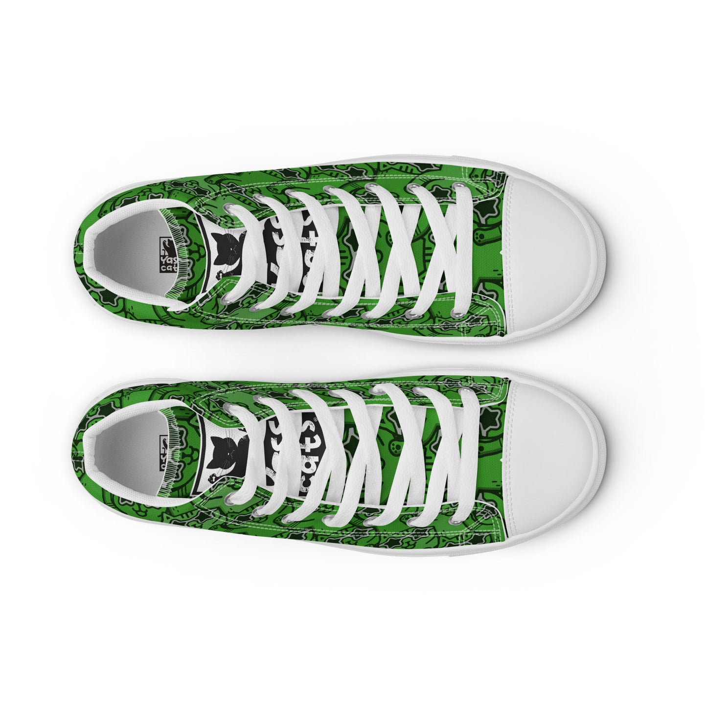 YASS CATS - GREEN RAINBOW - Women’s high top canvas shoes