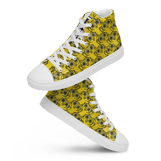 Yass Cats - Yellow Rainbow - women's high top skate sneakers