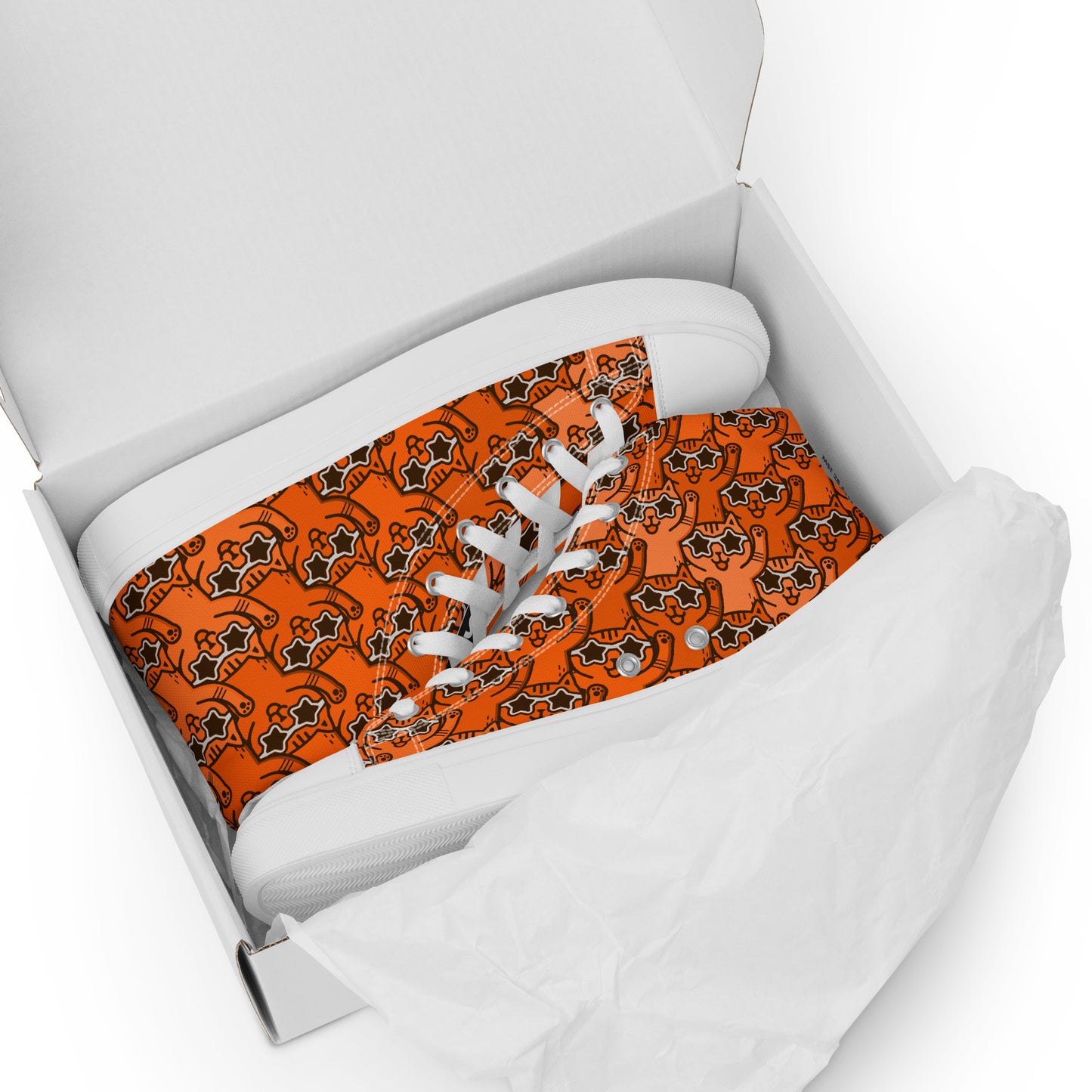 Yass Cats - Orange Rainbow - Women’s high top skate sneakers