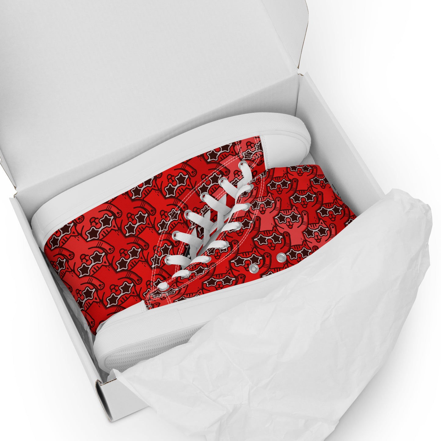 Yass Cats - Red Rainbow - Women’s high top skate shoes