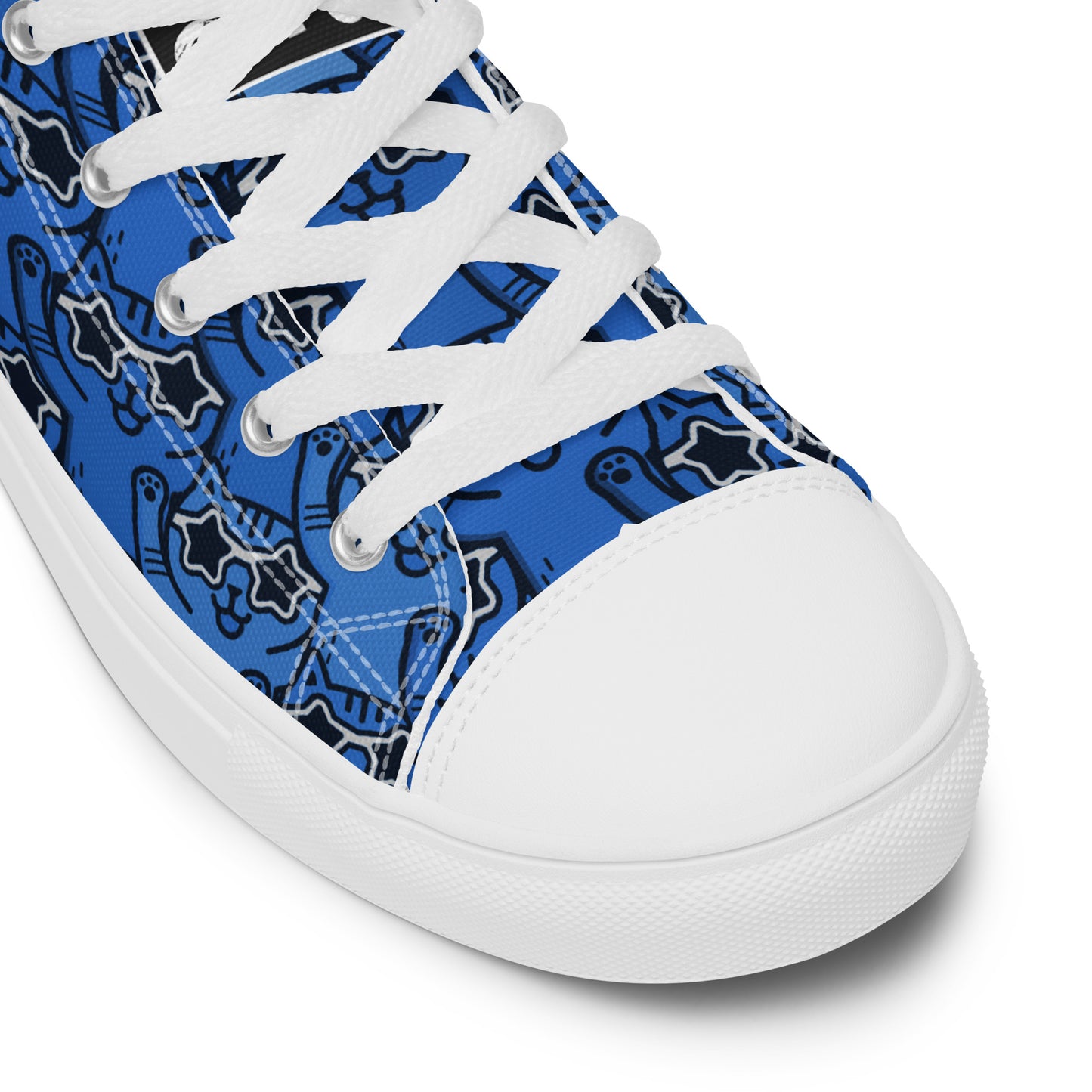 Yass Cats - Blue Rainbow - women's high top skater sneakers