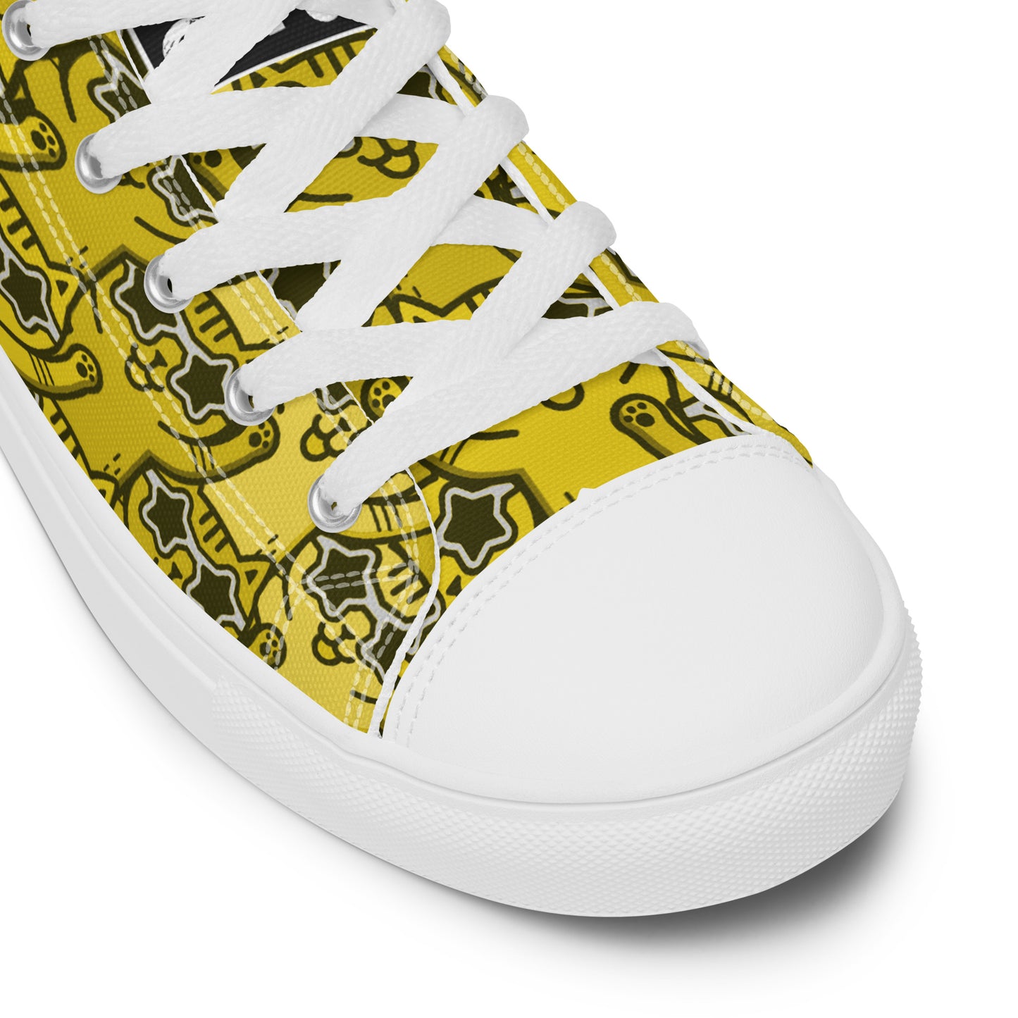 Yass Cats - Yellow Rainbow - women's high top skate sneakers