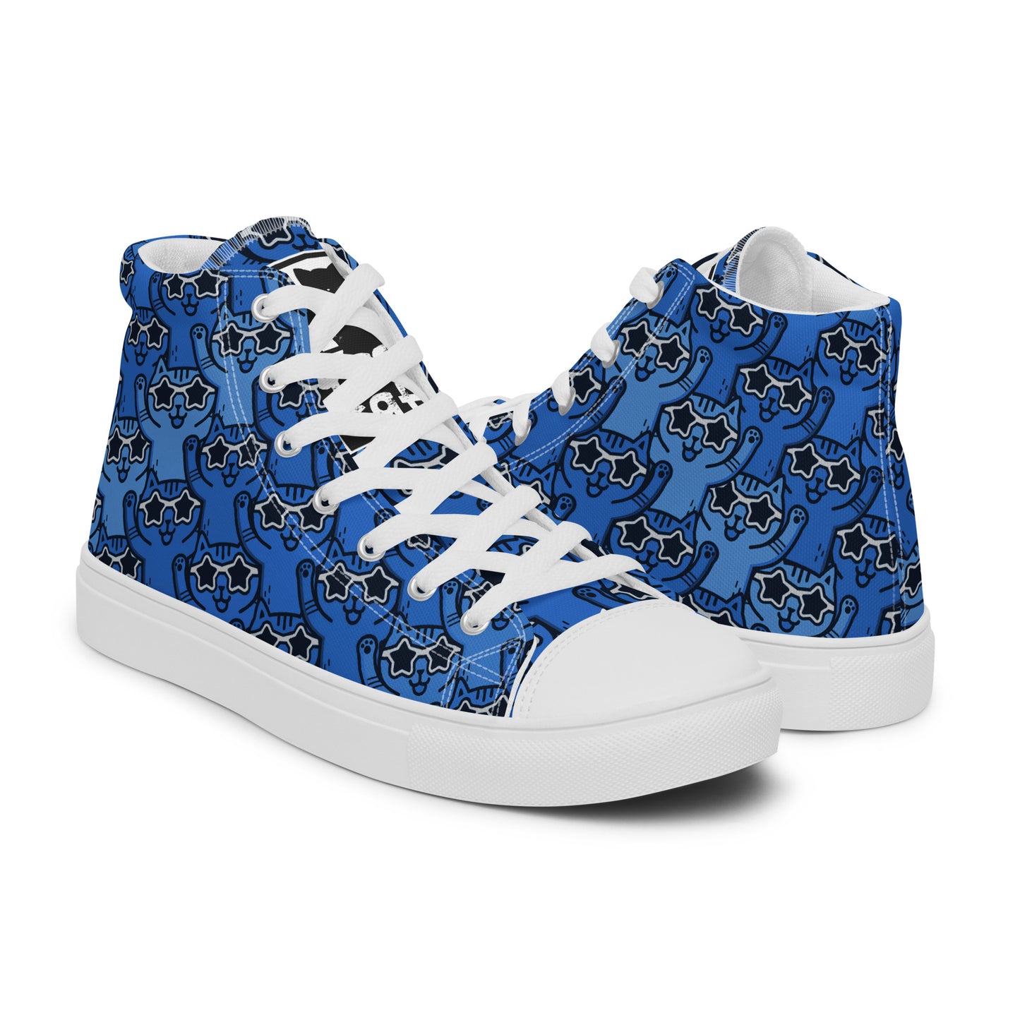 Yass Cats - Blue Rainbow - women's high top skater sneakers