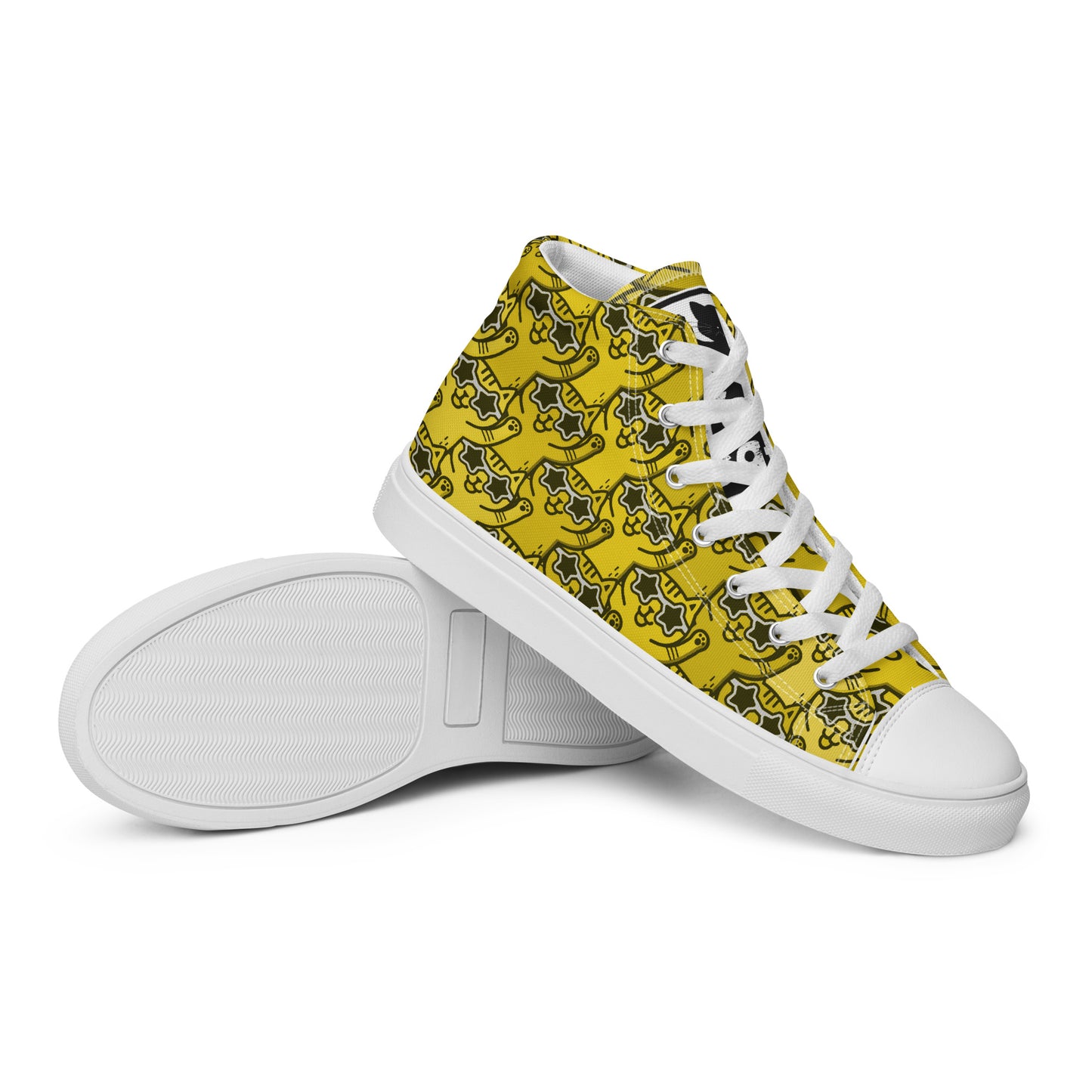 Yass Cats - Yellow Rainbow - women's high top skate sneakers
