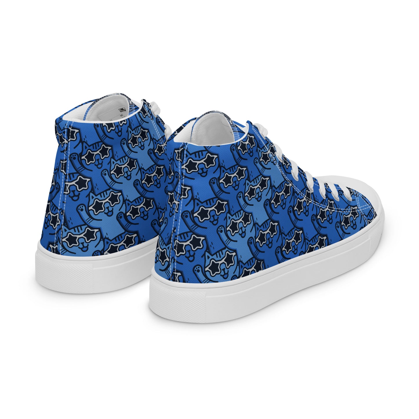 Yass Cats - Blue Rainbow - women's high top skater sneakers