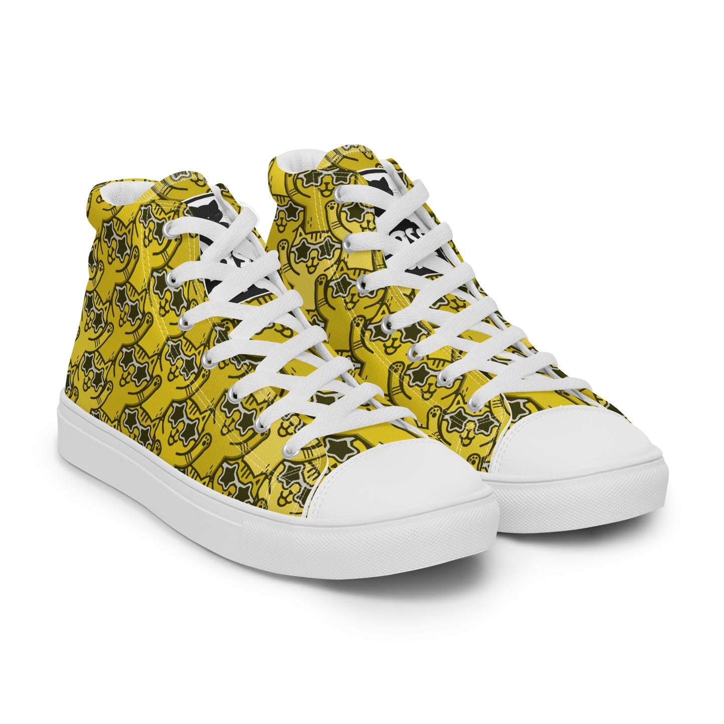 Yass Cats - Yellow Rainbow - women's high top skate sneakers