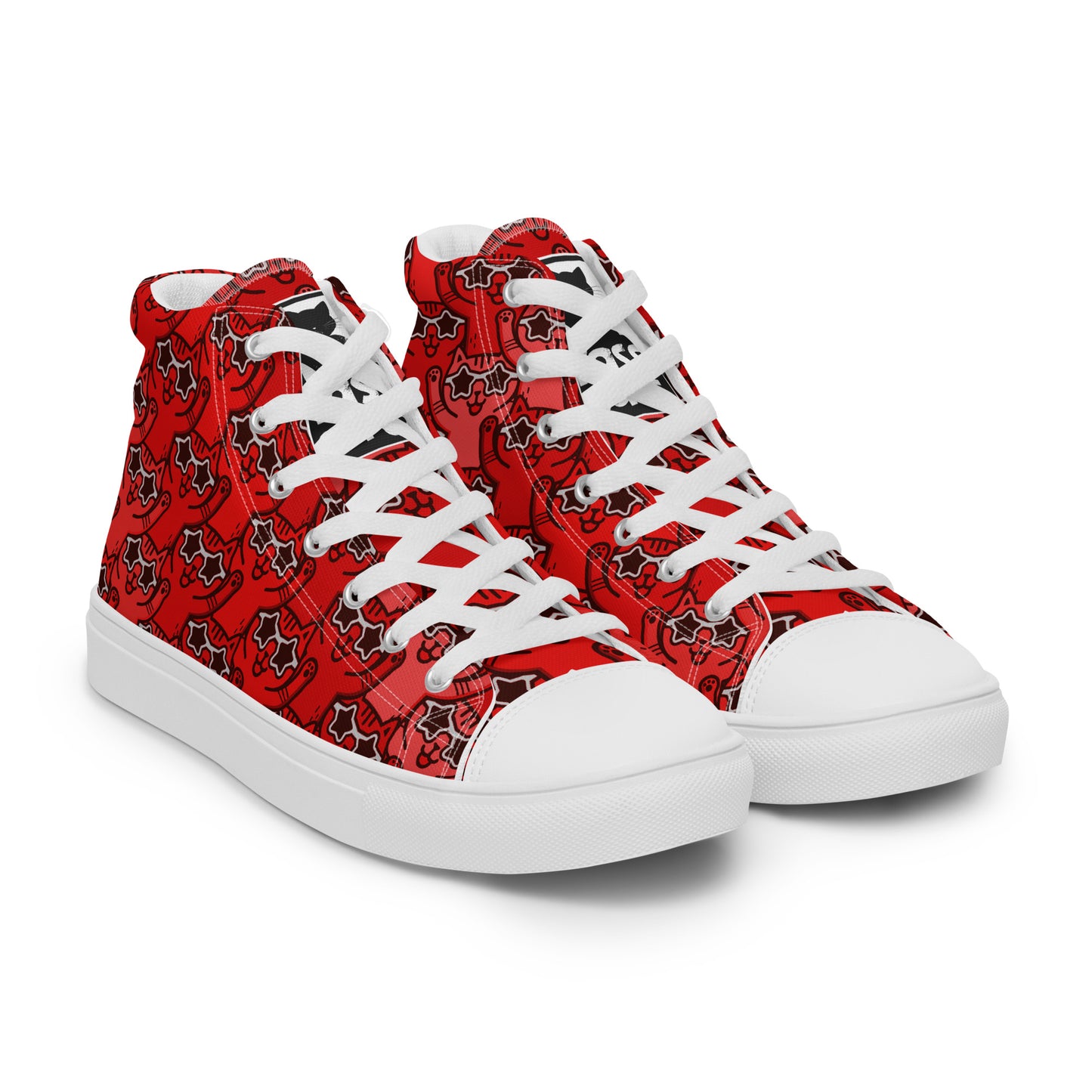 Yass Cats - Red Rainbow - Women’s high top skate shoes