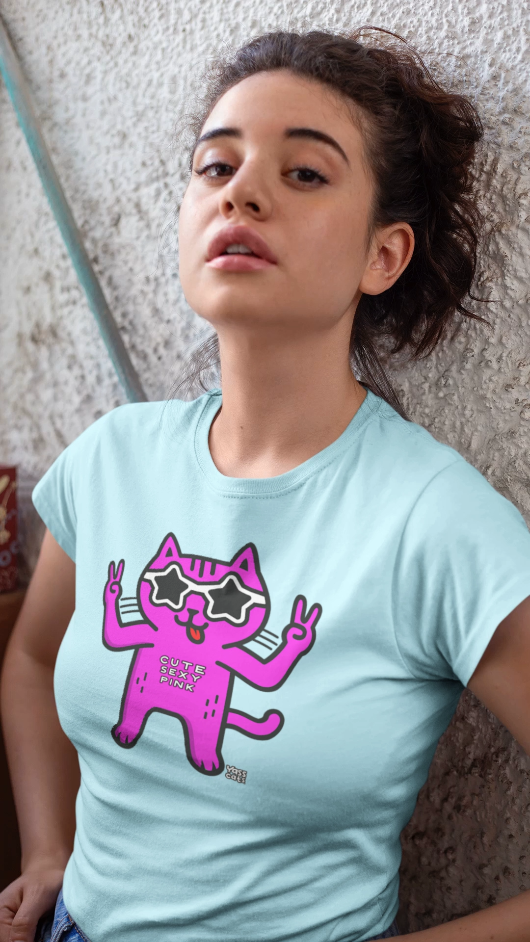 Yass Cats - Cute Pink - T-shirt à manches courtes pour femme
